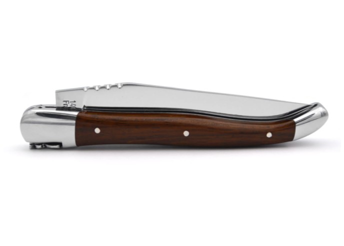 Laguiole pocket knife, 12 cm, forged bee, bulnesia handle with shiny bolsters