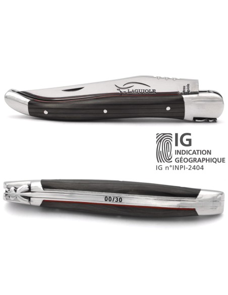 Laguiole Knife with Geographical Indication label “Vendée Globe”, Made from Yacht Carbon Fiber