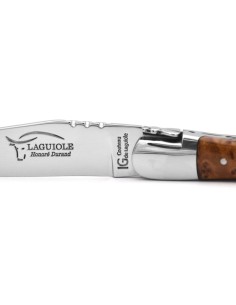 Couteau de Laguiole labellisé indication géographique en bois de thuya, lame seule, finition inox brillant 2