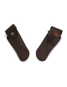 Étui cuir ceinture avec passant oblique marron foncé