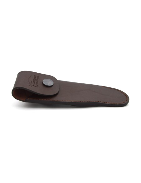 Étui cuir ceinture avec passant oblique pour couteaux de chasse 13 cm, marron