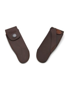 Leather belt sheath with oblique loop for Laguiole knives